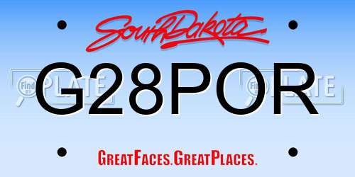 G28POR South Dakota License Plate