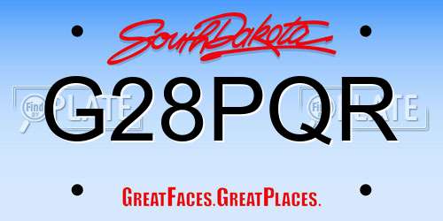 G28PQR South Dakota License Plate