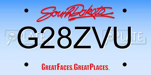 G28ZVU South Dakota License Plate