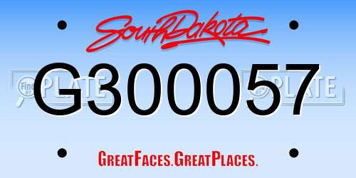 G300057 South Dakota License Plate