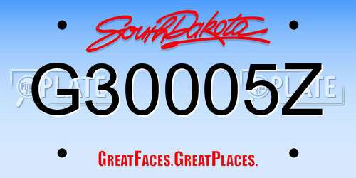 G30005Z South Dakota License Plate