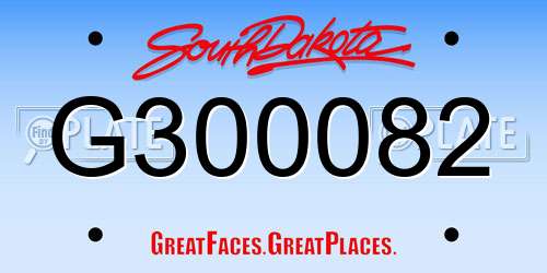 G300082 South Dakota License Plate
