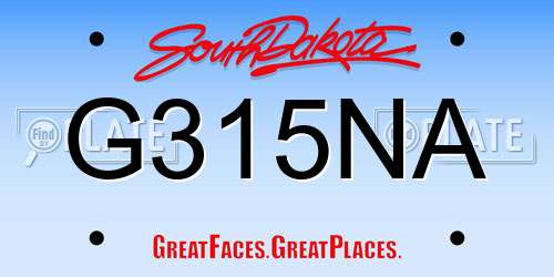 G315NA South Dakota License Plate