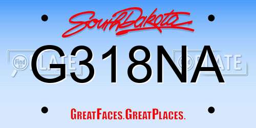 G318NA South Dakota License Plate