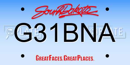 G31BNA South Dakota License Plate