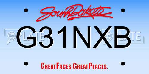 G31NXB South Dakota License Plate