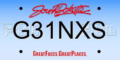G31NXS South Dakota License Plate