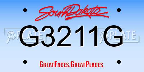 G3211G South Dakota License Plate