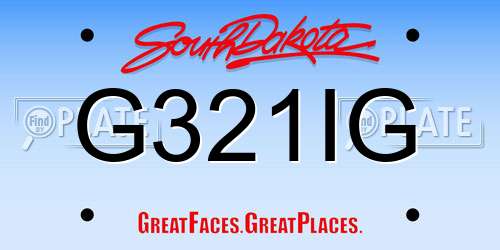 G321IG South Dakota License Plate