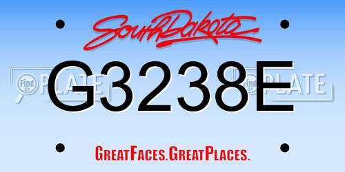 G3238E South Dakota License Plate