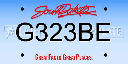 G323BE South Dakota License Plate