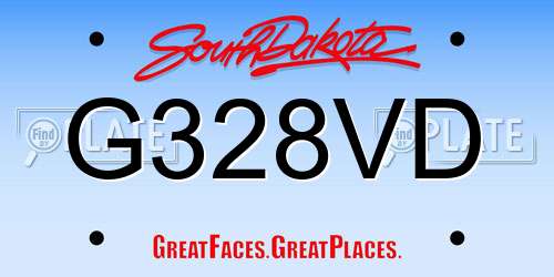 G328VD South Dakota License Plate