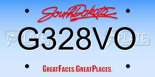 G328VO South Dakota License Plate