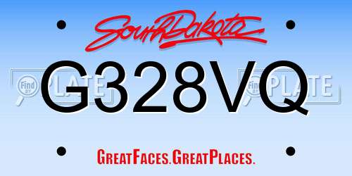 G328VQ South Dakota License Plate