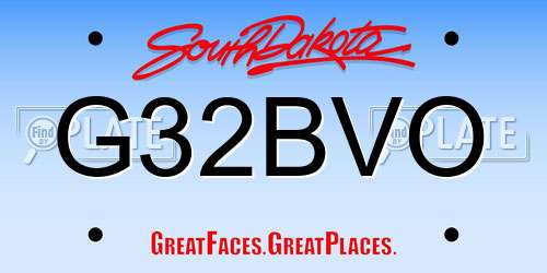 G32BVO South Dakota License Plate