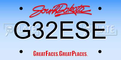 G32ESE South Dakota License Plate