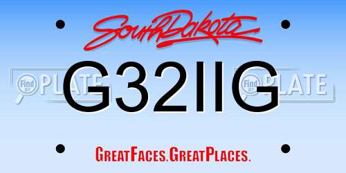 G32IIG South Dakota License Plate