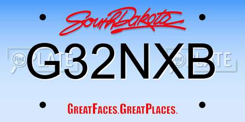 G32NXB South Dakota License Plate
