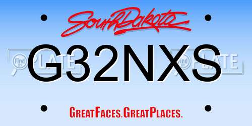 G32NXS South Dakota License Plate