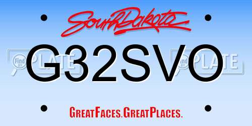 G32SVO South Dakota License Plate