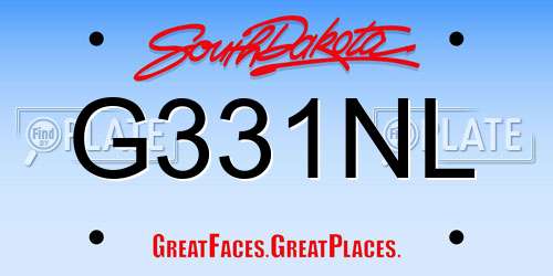 G331NL South Dakota License Plate