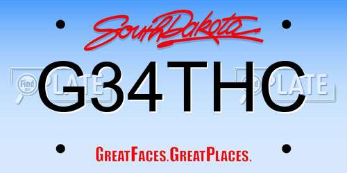 G34THC South Dakota License Plate