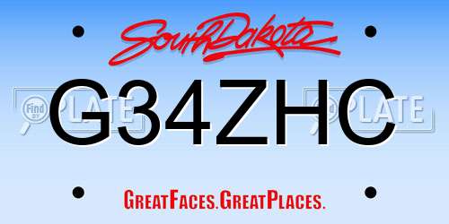 G34ZHC South Dakota License Plate