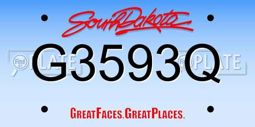 G3593Q South Dakota License Plate