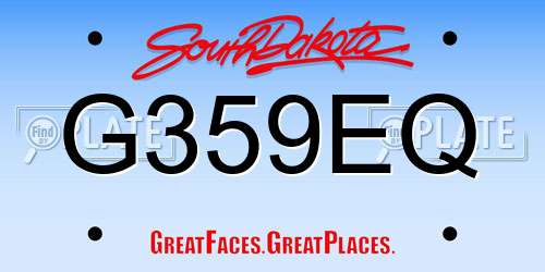 G359EQ South Dakota License Plate