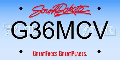 G36MCV South Dakota License Plate