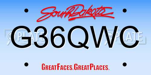 G36QWC South Dakota License Plate