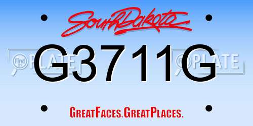 G3711G South Dakota License Plate