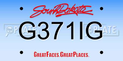 G371IG South Dakota License Plate