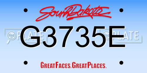 G3735E South Dakota License Plate