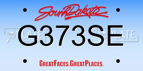 G373SE South Dakota License Plate