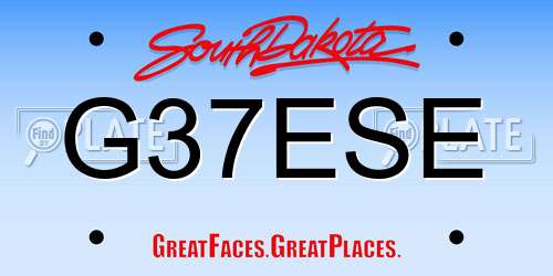 G37ESE South Dakota License Plate