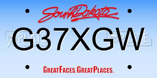 G37XGW South Dakota License Plate