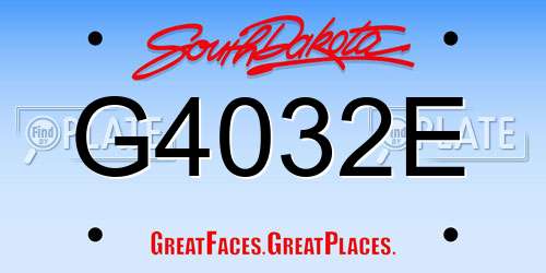 G4032E South Dakota License Plate