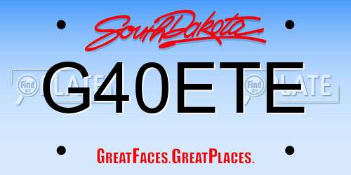 G40ETE South Dakota License Plate