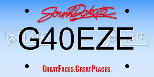 G40EZE South Dakota License Plate