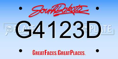 G4123D South Dakota License Plate
