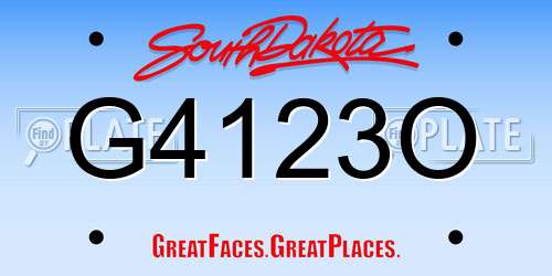 G4123O South Dakota License Plate