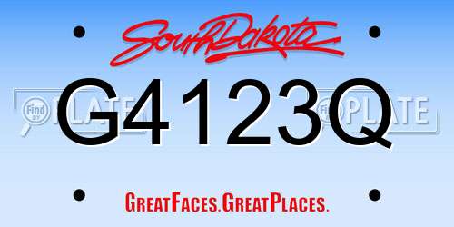 G4123Q South Dakota License Plate