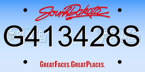 G413428S South Dakota License Plate
