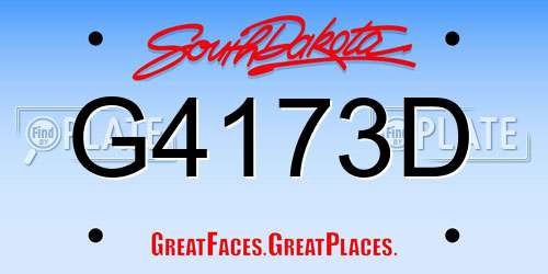 G4173D South Dakota License Plate