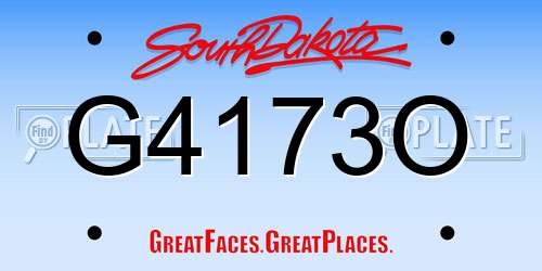G4173O South Dakota License Plate