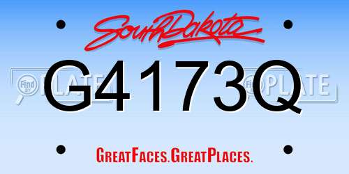G4173Q South Dakota License Plate