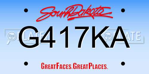 G417KA South Dakota License Plate