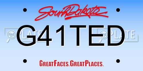 G41TED South Dakota License Plate