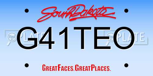 G41TEO South Dakota License Plate